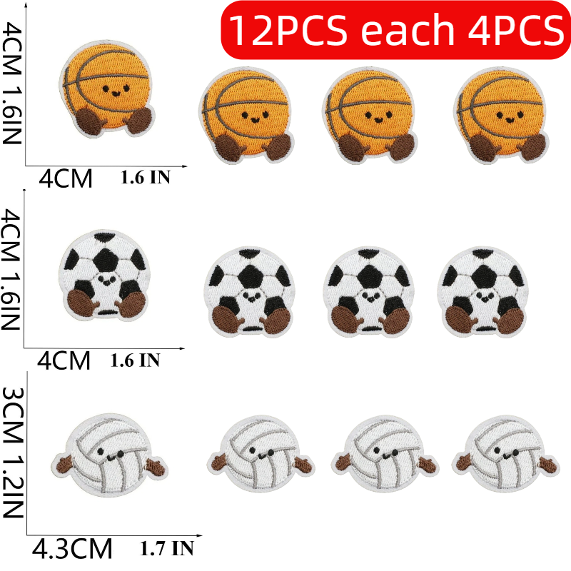 Table Tennis Cartoon - Berbagai Desain Patch Olahraga 10/12PCS Grosir