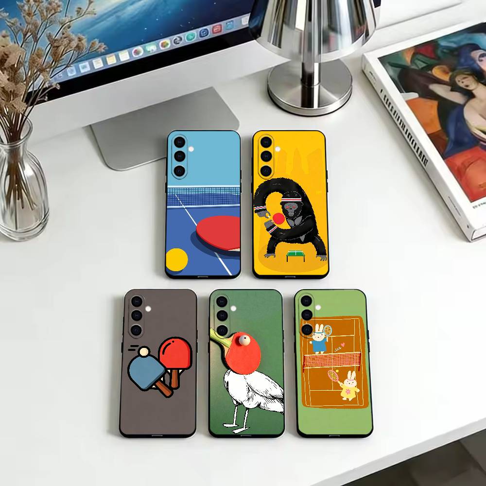 Table Tennis Cartoon - Casing Ponsel Kartun Tenis Meja Baru