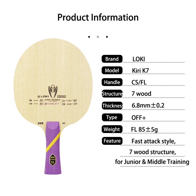 LOKI Kirin K5 K6 K7 Raket Teni - Table Tennis Touch ulasan dan harga