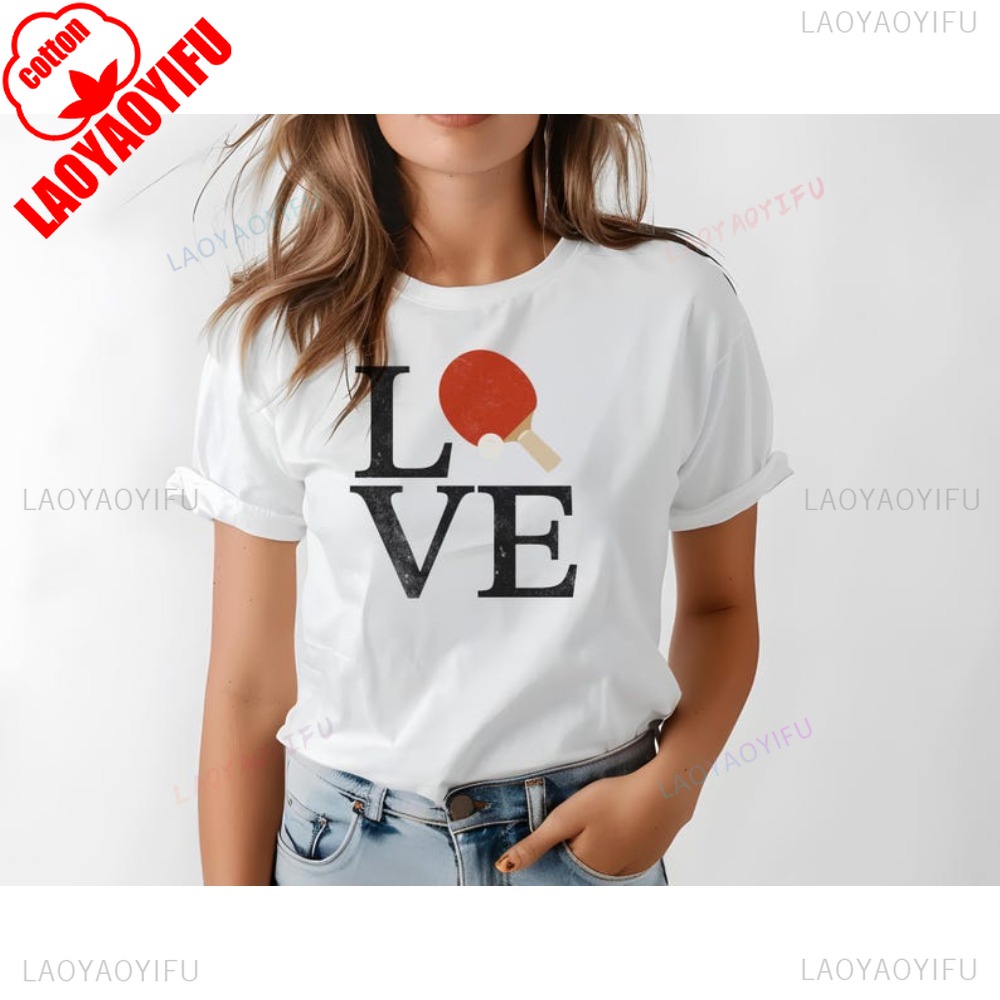 Kaus Olahraga Tenis Meja I Lov - Table Tennis Cartoon ulasan dan harga