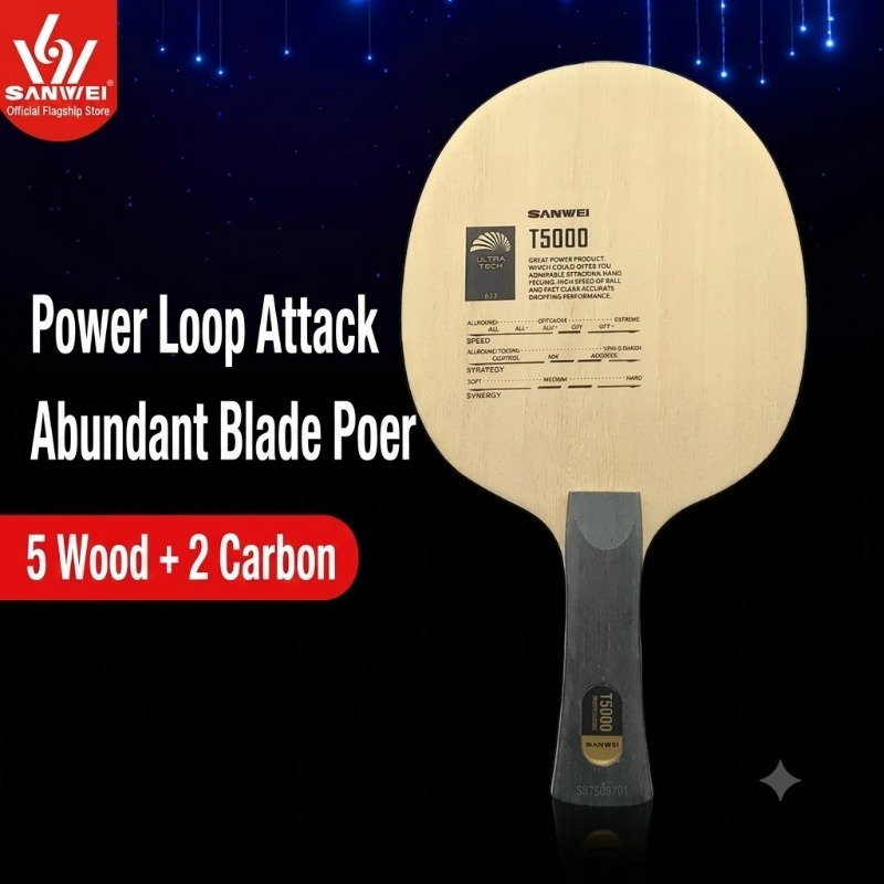 SANWEI T5000 Blade Tenis Meja, - Table Tennis Intermediate Level ulasan dan harga